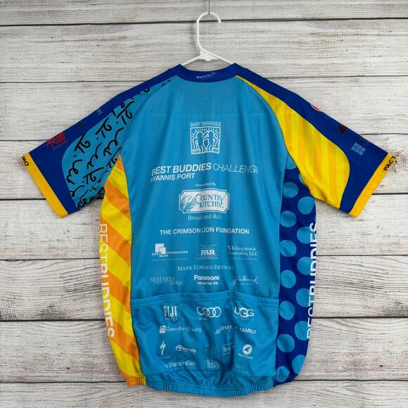 Pactimo Best Buddies Challenge Romero Britto Lobster Cycling Jersey Adult L Blue - Picture 2 of 9